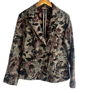 Havana Jack's Cafe Floral‎ 2 Button Blazer Size 12